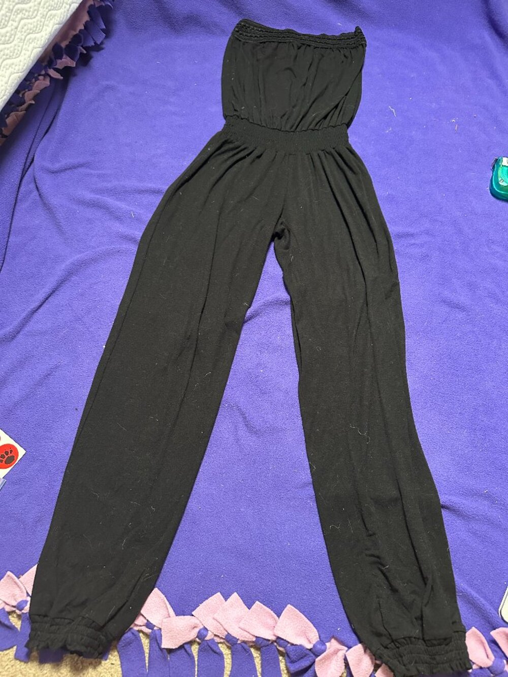 Hunkemöller black strapless romper Small smocked neckline elastic leg opening